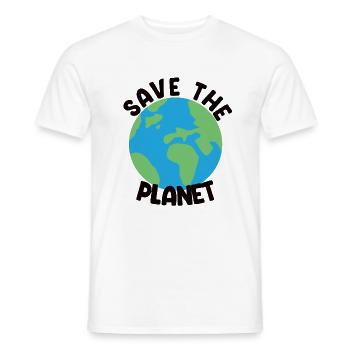 Save The Planet - Men's T-Shirt - white - Front - AI Model Male 178 dark (178cm)