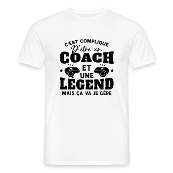 Coach De Légende Humour Coaching Sportif Cadeau - T-shirt homme - blanc - Devant - AI Model Male 178 dark (178cm)