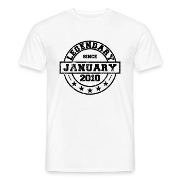 Légendaire depuis janvier 2010 - Anniversaire - T-shirt homme - blanc - Devant - AI Model Male 178 dark (178cm)