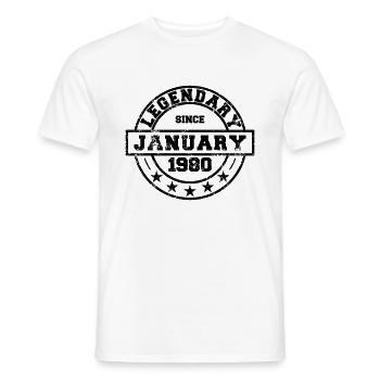 Legendary since January 1980 - Geburtstag - Männer T-Shirt - Weiß - Vorne - AI Model Male 178 dark (178cm)