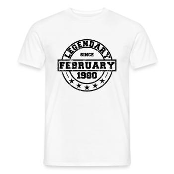Legendary since February 1980 - Geburtstag - Männer T-Shirt - Weiß - Vorne - AI Model Male 178 dark (178cm)