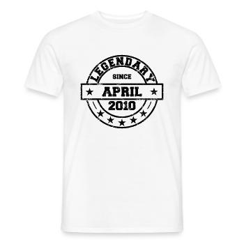 Légendaire depuis avril 2010 - Anniversaire - T-shirt homme - blanc - Devant - AI Model Male 178 dark (178cm)