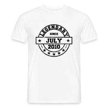 Légendaire depuis juillet 2010 - Anniversaire - T-shirt homme - blanc - Devant - AI Model Male 178 dark (178cm)