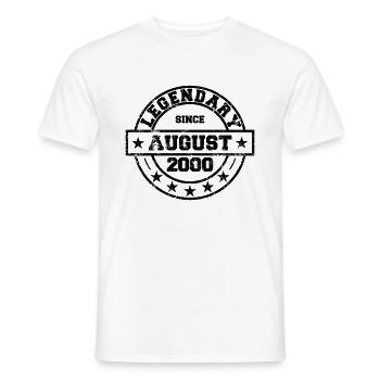 Legendary since August 2000 - Birthday - Men's T-Shirt - white - Front - AI Model Male 178 dark (178cm)
