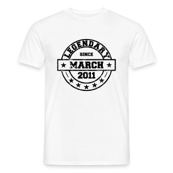 Legendary since March 2011 - Geburtstag - Männer T-Shirt - Weiß - Vorne - AI Model Male 178 dark (178cm)
