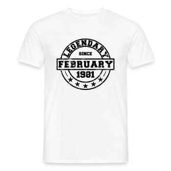 Legendary since February 1981 - Geburtstag - Männer T-Shirt - Weiß - Vorne - AI Model Male 178 dark (178cm)