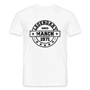 Legendary since March 1971 - Geburtstag - Männer T-Shirt - Weiß - Vorne - AI Model Male 178 dark (178cm)