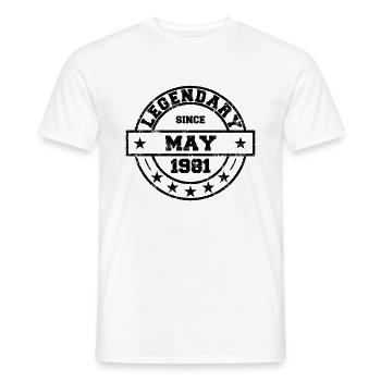 Legendary since May 1981 - Geburtstag - Männer T-Shirt - Weiß - Vorne - AI Model Male 178 dark (178cm)