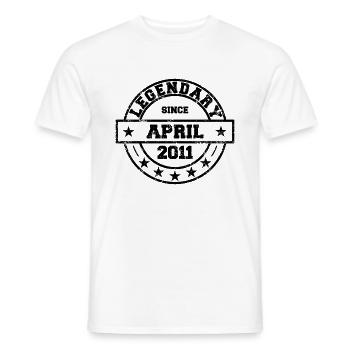 Legendary since April 2011 - Geburtstag - Männer T-Shirt - Weiß - Vorne - AI Model Male 178 dark (178cm)
