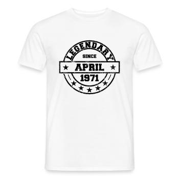 Legendary since April 1971 - Geburtstag - Männer T-Shirt - Weiß - Vorne - AI Model Male 178 dark (178cm)