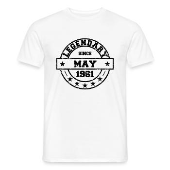 Légendaire depuis mai 1961 - Anniversaire - T-shirt homme - blanc - Devant - AI Model Male 178 dark (178cm)