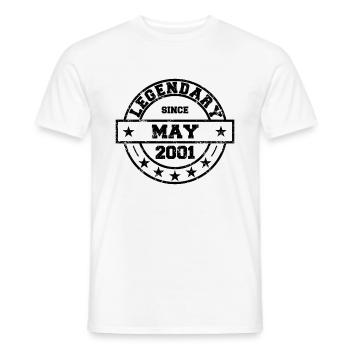 Legendary since May 2001 - Birthday - Men's T-Shirt - white - Front - AI Model Male 178 dark (178cm)