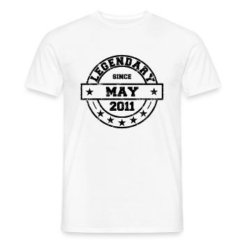 Legendary since May 2011 - Geburtstag - Männer T-Shirt - Weiß - Vorne - AI Model Male 178 dark (178cm)