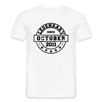 Legendary since October 2011 - Geburtstag - Männer T-Shirt - Weiß - Vorne - AI Model Male 178 dark (178cm)