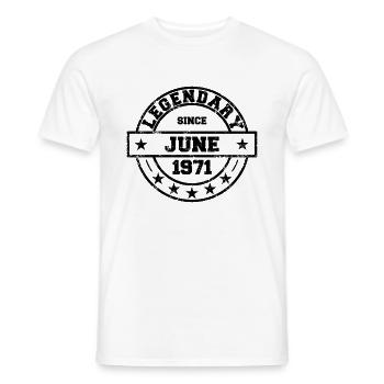 Legendary since Juni 1971 - Geburtstag - Männer T-Shirt - Weiß - Vorne - AI Model Male 178 dark (178cm)