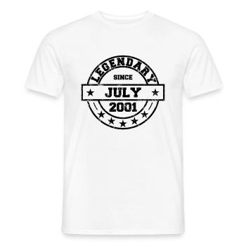 Legendary since July 2001 - Birthday - Men's T-Shirt - white - Front - AI Model Male 178 dark (178cm)
