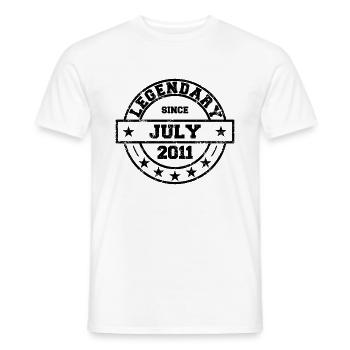 Legendary since July 2011 - Geburtstag - Männer T-Shirt - Weiß - Vorne - AI Model Male 178 dark (178cm)