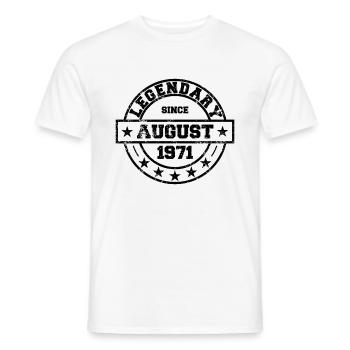 Legendary since August 1971 - Geburtstag - Männer T-Shirt - Weiß - Vorne - AI Model Male 178 dark (178cm)