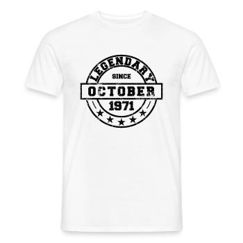 Legendary since October 1971 - Geburtstag - Männer T-Shirt - Weiß - Vorne - AI Model Male 178 dark (178cm)