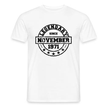 Legendary since November 1971 - Geburtstag - Männer T-Shirt - Weiß - Vorne - AI Model Male 178 dark (178cm)