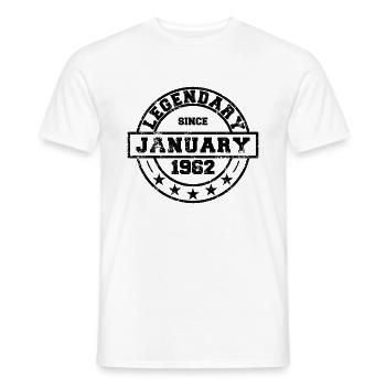 Légendaire depuis janvier 1962 - Anniversaire - T-shirt homme - blanc - Devant - AI Model Male 178 dark (178cm)