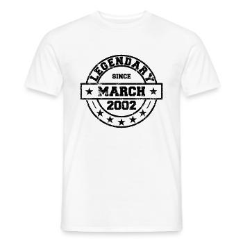 Legendary since March 2002 - Geburtstag - Männer T-Shirt - Weiß - Vorne - AI Model Male 178 dark (178cm)