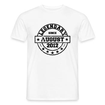 Legendary since August 2012 - Birthday - Men's T-Shirt - white - Front - AI Model Male 178 dark (178cm)