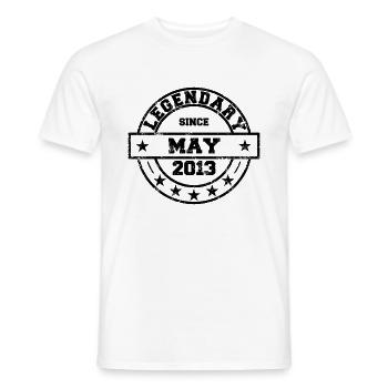 Legendary since May 2013 - Geburtstag - Männer T-Shirt - Weiß - Vorne - AI Model Male 178 dark (178cm)