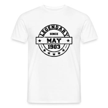 Legendary since May 1983 - Birthday - Men's T-Shirt - white - Front - AI Model Male 178 dark (178cm)