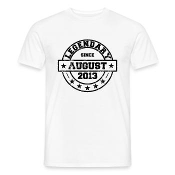 Legendary since August 2013 - Geburtstag - Männer T-Shirt - Weiß - Vorne - AI Model Male 178 dark (178cm)