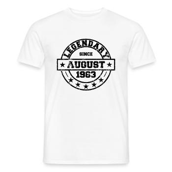 Legendary since August 1963 - Geburtstag - Männer T-Shirt - Weiß - Vorne - AI Model Male 178 dark (178cm)