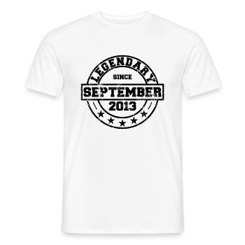 Legendary since September 2013 - Geburtstag - Männer T-Shirt - Weiß - Vorne - AI Model Male 178 dark (178cm)
