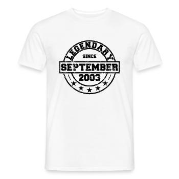 Legendary since September 2003 - Birthday - Men's T-Shirt - white - Front - AI Model Male 178 dark (178cm)
