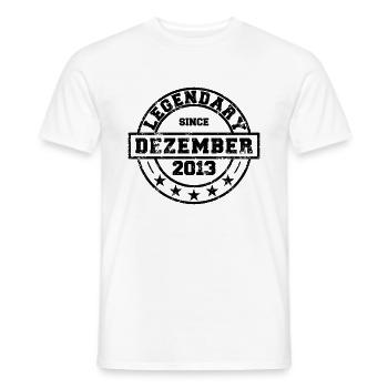 Legendary since December 2013 - Geburtstag - Männer T-Shirt - Weiß - Vorne - AI Model Male 178 dark (178cm)