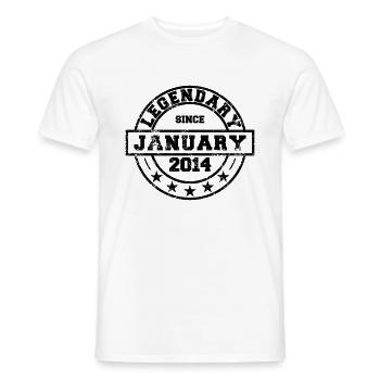 Legendary since January 2014 - Geburtstag - Männer T-Shirt - Weiß - Vorne - AI Model Male 178 dark (178cm)