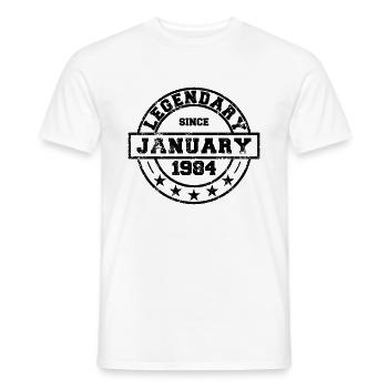 Legendary since January 1984 - Geburtstag - Männer T-Shirt - Weiß - Vorne - AI Model Male 178 dark (178cm)