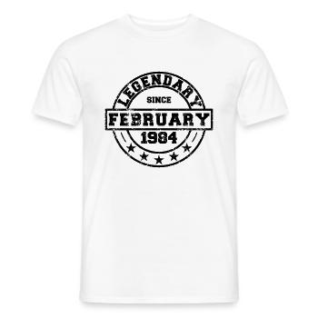 Legendary since February 1984 - Geburtstag - Männer T-Shirt - Weiß - Vorne - AI Model Male 178 dark (178cm)