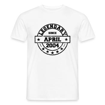 Legendary since April 2004 - Geburtstag - Männer T-Shirt - Weiß - Vorne - AI Model Male 178 dark (178cm)