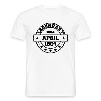 Legendary since April 1984 - Geburtstag - Männer T-Shirt - Weiß - Vorne - AI Model Male 178 dark (178cm)
