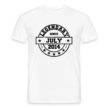 Legendary since July 2014 - Geburtstag - Männer T-Shirt - Weiß - Vorne - AI Model Male 178 dark (178cm)