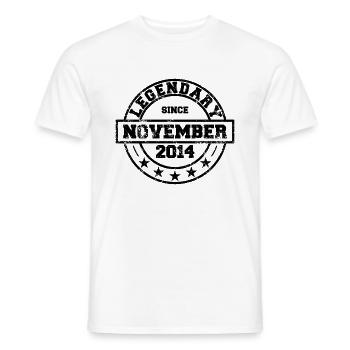 Legendary since November 2014 - Geburtstag - Männer T-Shirt - Weiß - Vorne - AI Model Male 178 dark (178cm)