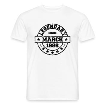 Legendary since March 1996 - Geburtstag - Männer T-Shirt - Weiß - Vorne - AI Model Male 178 dark (178cm)