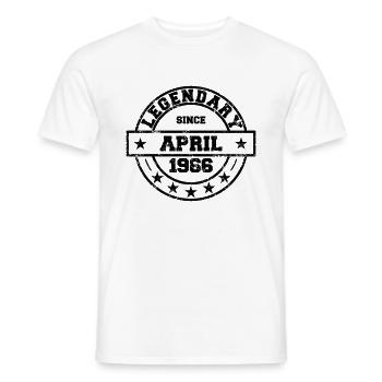 Legendary since April 1966 - Geburtstag - Männer T-Shirt - Weiß - Vorne - AI Model Male 178 dark (178cm)