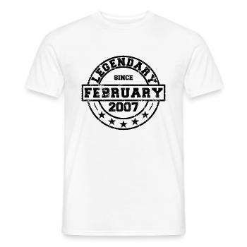 Légendaire depuis février 2007 - Anniversaire - T-shirt homme - blanc - Devant - AI Model Male 178 dark (178cm)