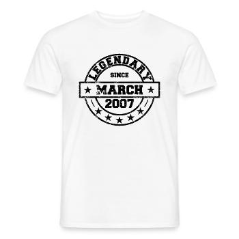 Légendaire depuis mars 2007 - Anniversaire - T-shirt homme - blanc - Devant - AI Model Male 178 dark (178cm)