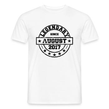 Légendaire depuis août 2017 - Anniversaire - T-shirt homme - blanc - Devant - AI Model Male 178 dark (178cm)