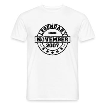 Légendaire depuis novembre 2007 - Anniversaire - T-shirt homme - blanc - Devant - AI Model Male 178 dark (178cm)