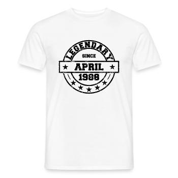 Legendary since April 1988 - Birthday - Men's T-Shirt - white - Front - AI Model Male 178 dark (178cm)