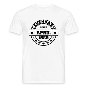 Legendary since April 1969 - Geburtstag - Männer T-Shirt - Weiß - Vorne - AI Model Male 178 dark (178cm)