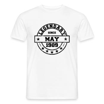 Legendary since May 1989 - Geburtstag - Männer T-Shirt - Weiß - Vorne - AI Model Male 178 dark (178cm)